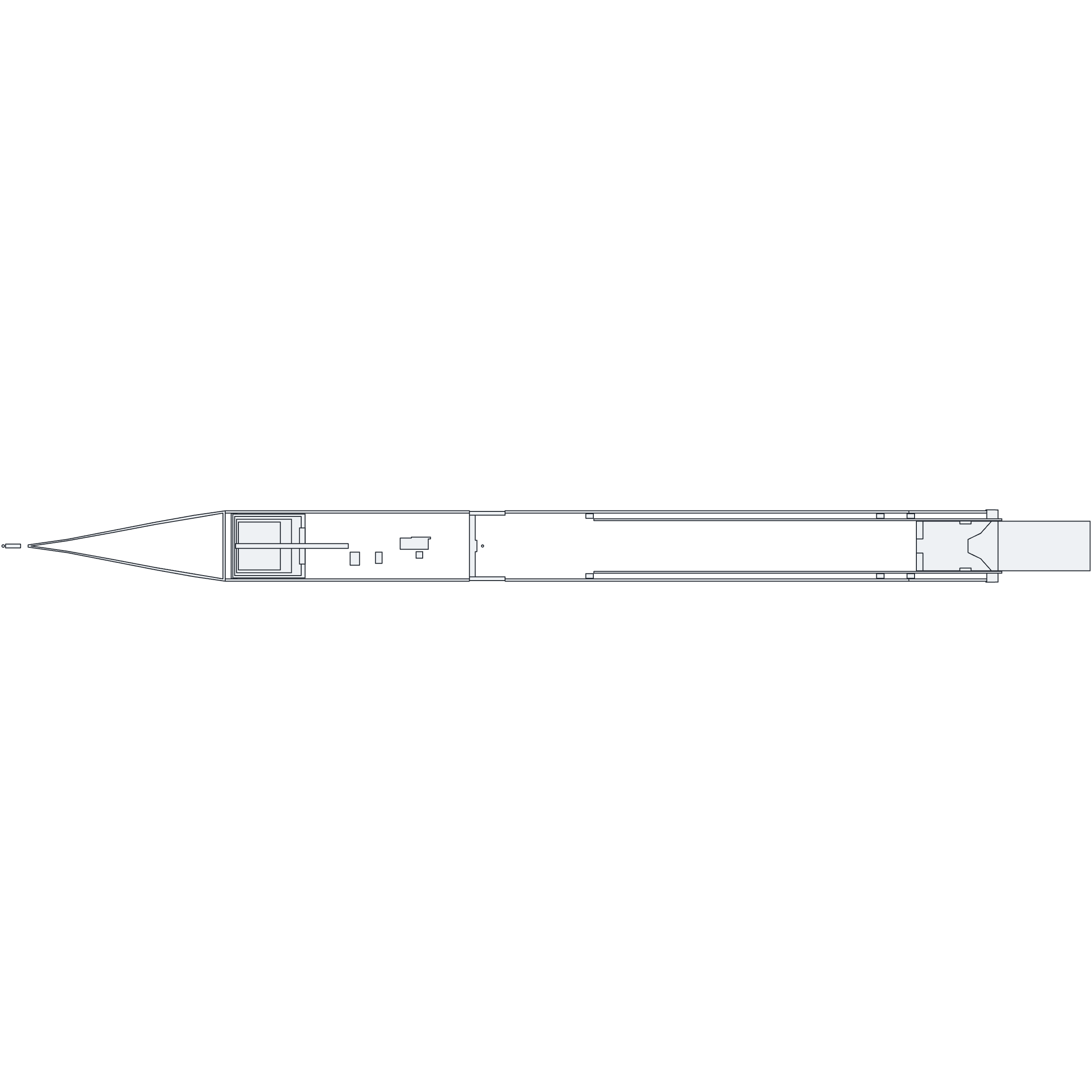 Longitudinal section drawing of Samkit Parak's model rocket